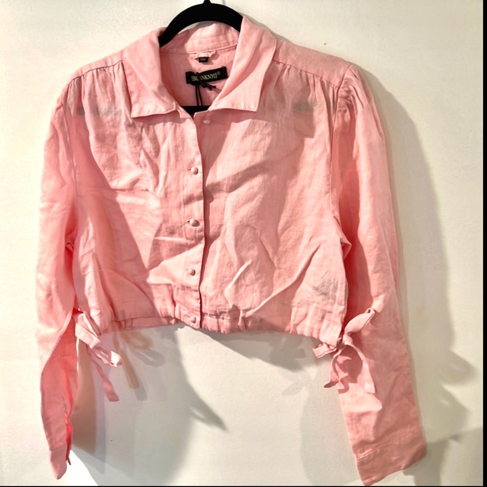 New blanknyc revolve cropped oversized button up shirt